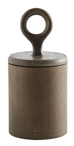 Black Wood Canister with Lid