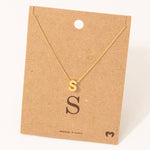 Initial S Pendant Necklace - Gold