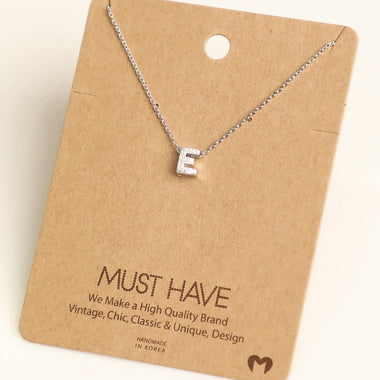 Initial E Pendant Necklace - Silver