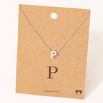Initial P Pendant Necklace - Silver