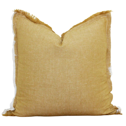 Fringe Pillow - Mustard