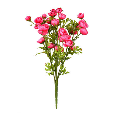 18" Artificial Pink Ranunculus Bush