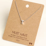 Initial T Pendant Necklace - Silver