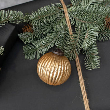 3" Champagne Ribbed Ornament
