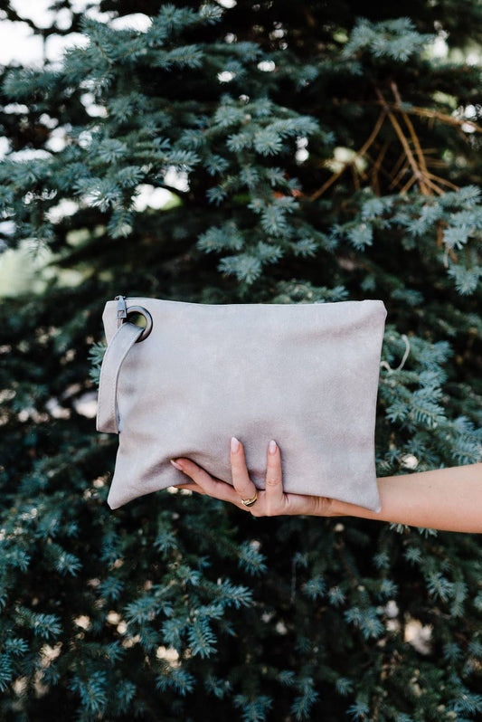 Alexa Oversized Clutch - Gray