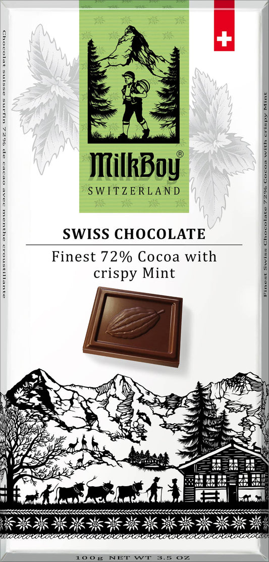 3.5 oz 72% Cocoa with Crispy Mint