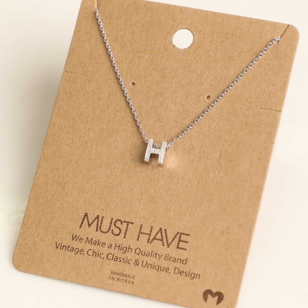 Initial H Pendant Necklace - Silver