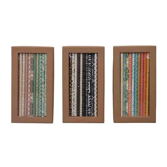Handmade Paper Wrapped Wood Pencils in Kraft Box