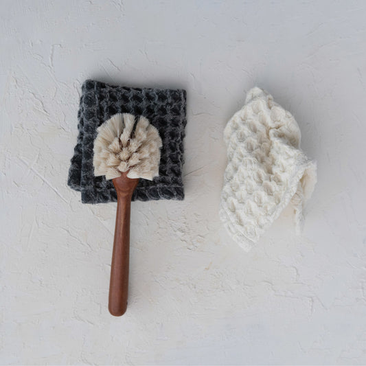 Cotton Waffle Weave Dishcloths with Loop - Set of 2