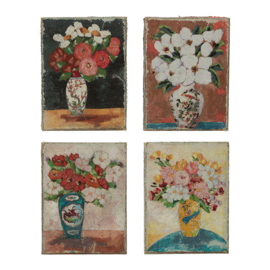 Canvas Wall Décor with Flowers in Vase