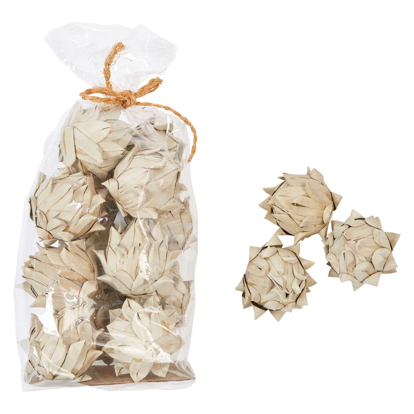 Handmade Dried Palm Leaf Artichokes in Bag