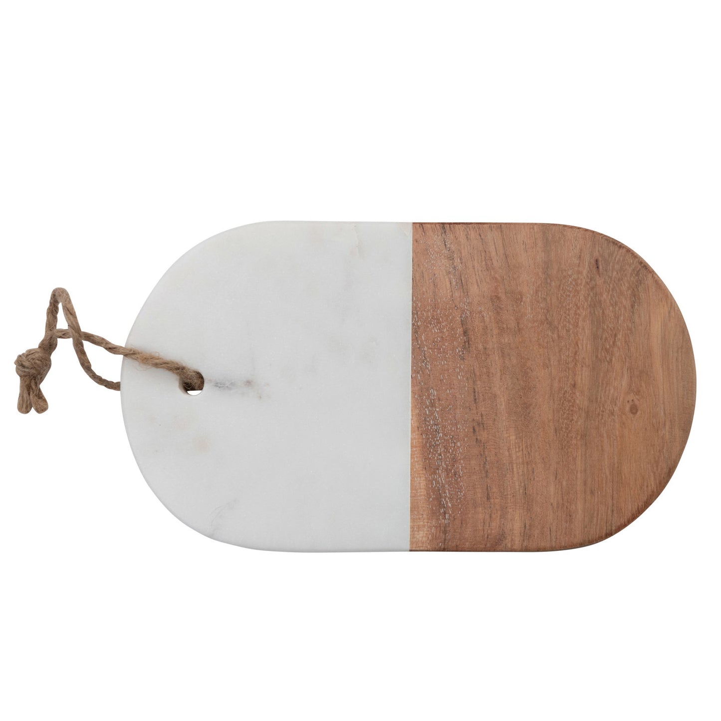 Marble & Acacia Wood Cheese/Cutting Board with Jute Tie