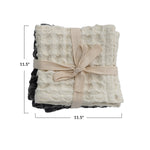 Cotton Waffle Weave Dishcloths with Loop - Set of 2